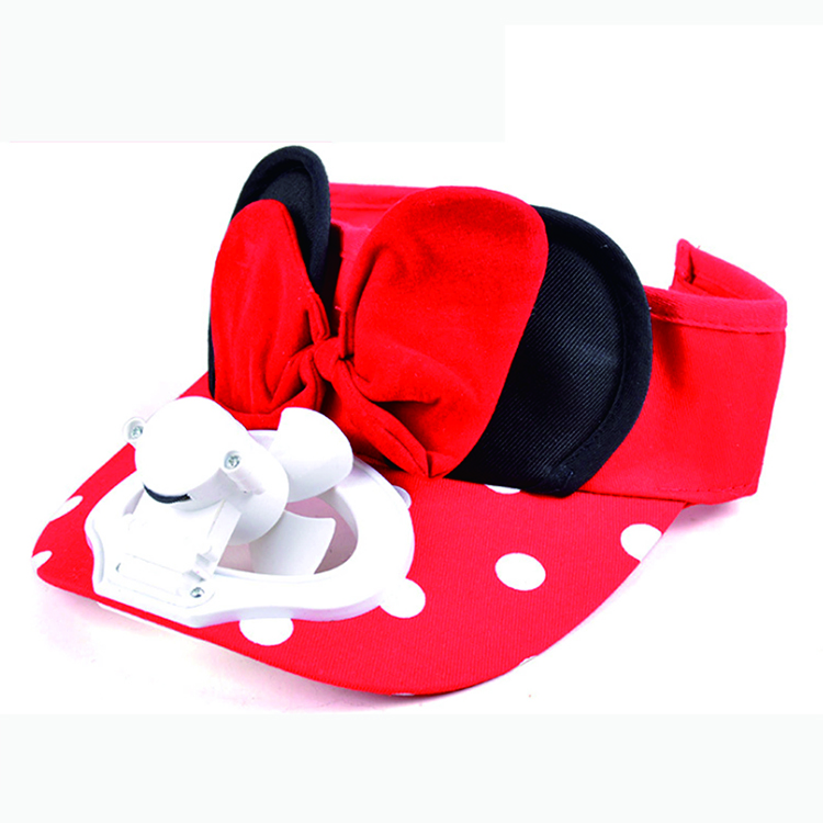 夏季遮陽(yáng)卡通電風(fēng)扇空頂帽定制