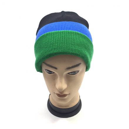 光身拼色四角針織帽定做